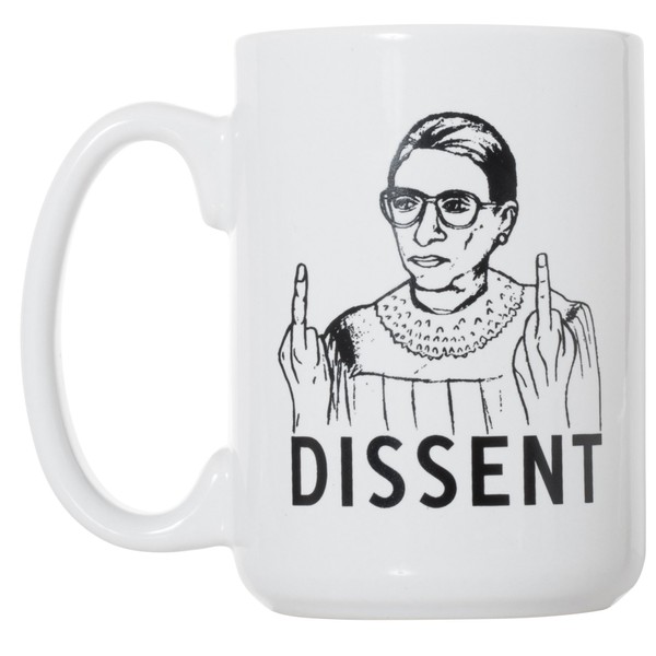 Artisan Owl RBG Dissent Mug - Ruth Bader Ginsburg Mug 15 oz Deluxe Large Double-Sided Mug