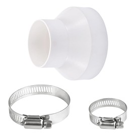 Gotetiso Exhaust Hose Adapter 150 mm to 100 mm Round Pipe Adapter with 2 Stainless Steel Hose Clamps Duct Reducer Pipe Reducer Exhaust Adapter Reducer Connector for Ventilation Pipe Fan