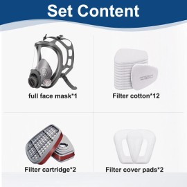 Facemoon 6800 Full Face Respirator Mask Gas Mask Organic Sanding Dust Industrial Painting