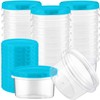 Sieral 36 Pack 8 oz/ 250 ml Freezer Containers with Lids Plastic Twist Top Deli Jars Reusable Freezer Storage Containers for Food Round Wide Mouth Lunch Snacks (Sky Blue)