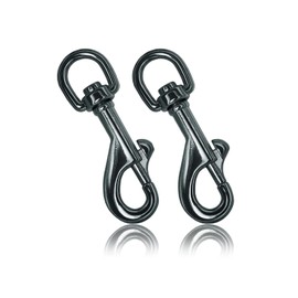 Ganzoo Carabiner Hook with Swivel L: 65 mm, Bolt Carabiner for Dog Lead, Pack of 2, Steel Carabiner, for Paracord 550 Dog Collar, Snap Carabiner Swivel Head, Zinc Alloy, Colour Titanium
