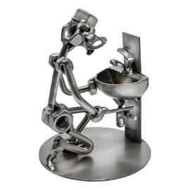 STEEMO Screw Man Plumber Craftsman Gift Metal Decoration 10 x 10 x 13 cm