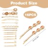 16 Pcs Hair Clips Women Gold Bobby Pins Decorative Pearl