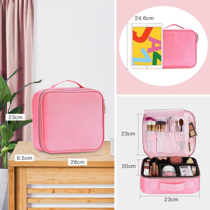 Joligrace Makeup Bag Cosmetic Case Vanity Travel Beauty Box Make