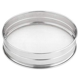 thermohauser Sieve Large Stainless Steel Fine Mesh Size 2.5 x 1.4 mm Diameter 35.0 cm Silver