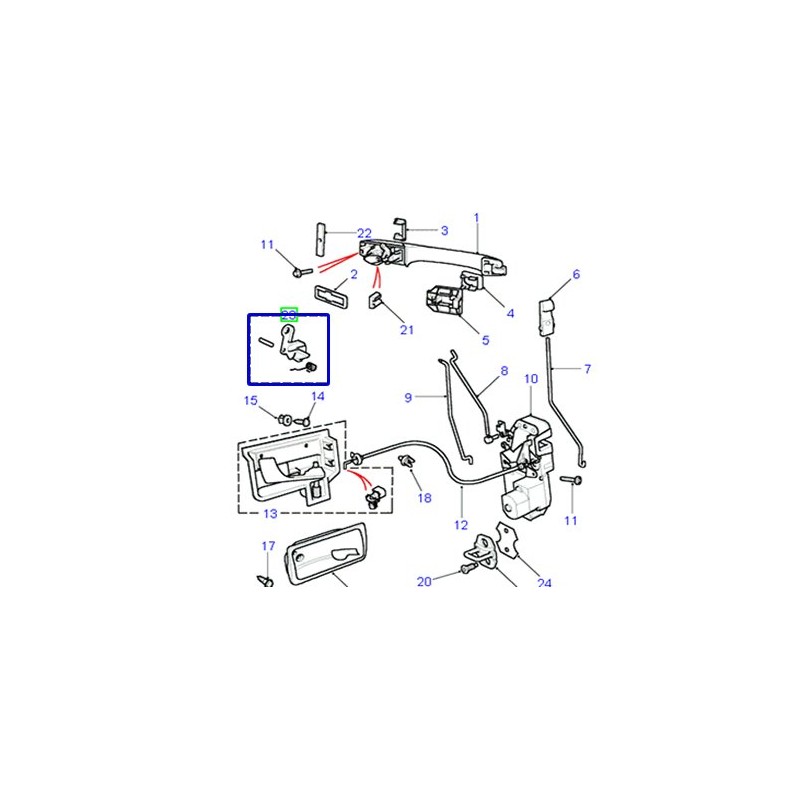 Genuine Door Lock CAM KIT LH Compatible with Land Rover
