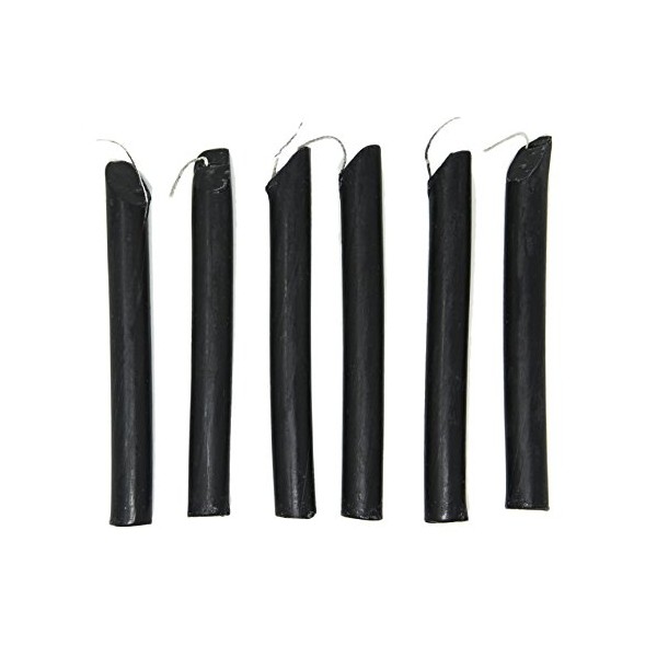 Drip Candle Solid Color Dripping Candle 6 Pack (Black)