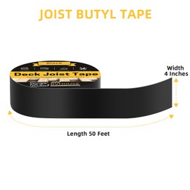 Rvhouse Deck Joist Tape 2 Inch x 50 Feet Waterproof Butyl Sealant Tape for Deck Protection Ideal RV Sealant Essential for Outdoor Wood Construction and Maintenance - Pack of 3 (DJ803)