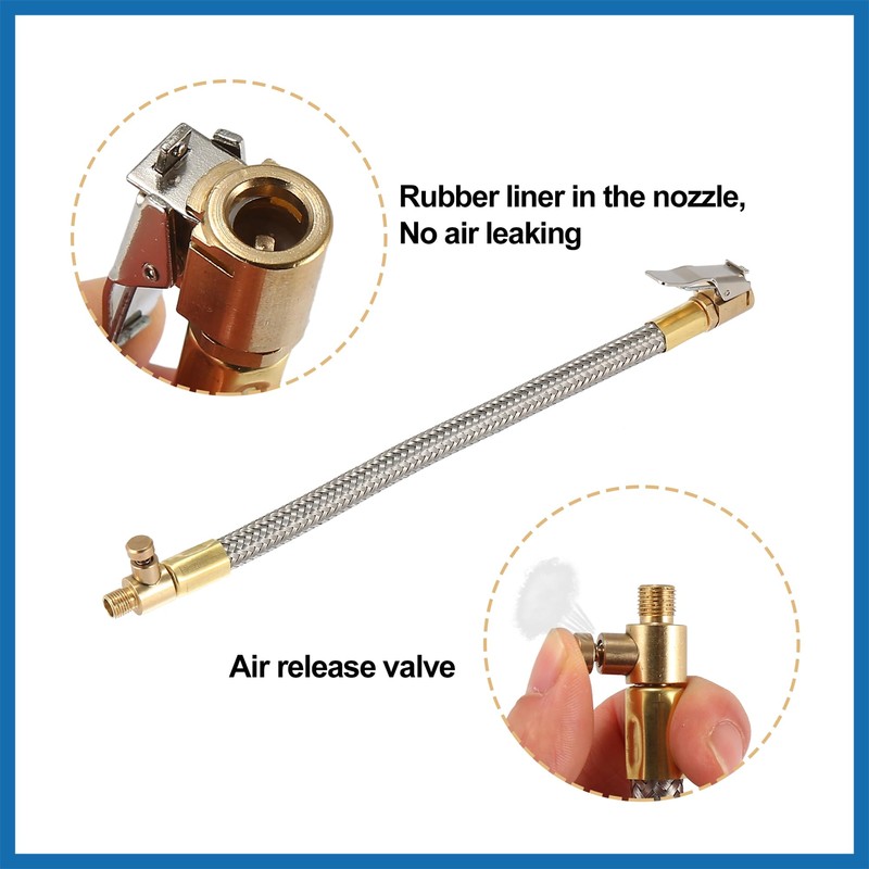 A ABSOPRO 20cm 8" Car Tire Air Inflator Hose Adapter