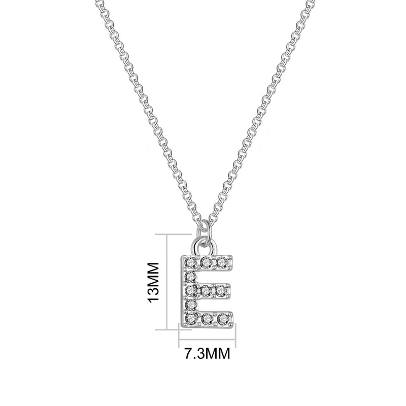 Philip Jones Pave Initial Necklace Letter E Created with Zircondia®