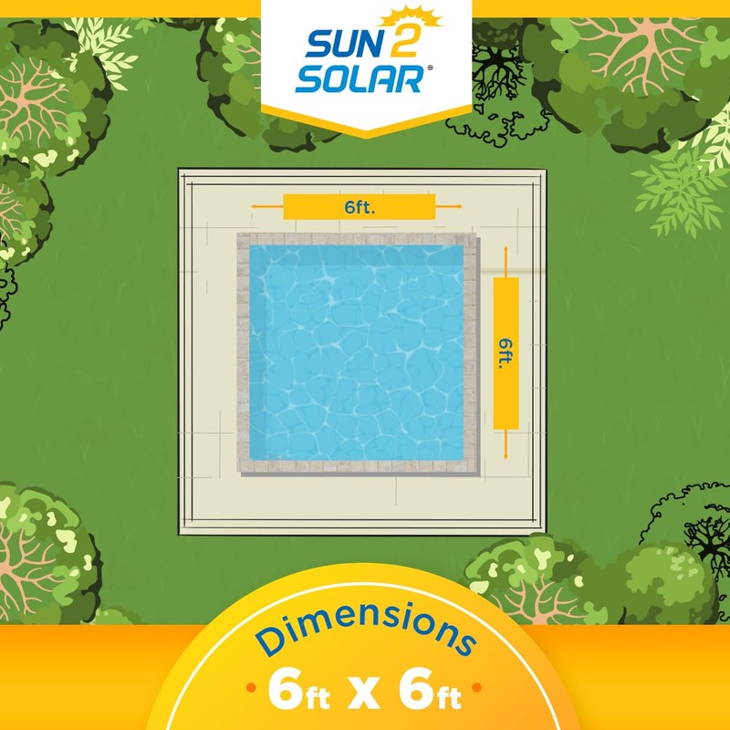 Sun2Solar Blue 6 ft x 6 ft Square Pool Solar