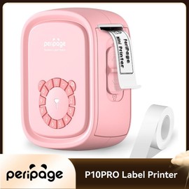PeriPage P10Pro Mini Sticker Printer-2 Inch Bluetooth & Thermal Pocket Printer,Inkless Portable Printer for Study Notes, Photos, Memos,Lists,Christmas Gifts - Color: Pink
