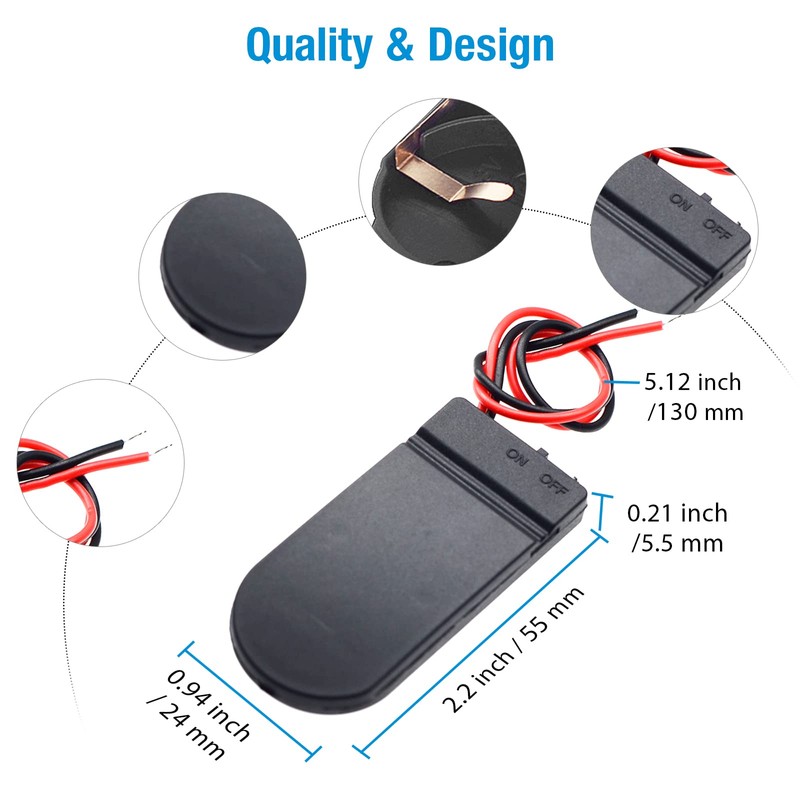 QTEATAK 6 Pcs 2 x 3V CR2032 Button Coin Cell