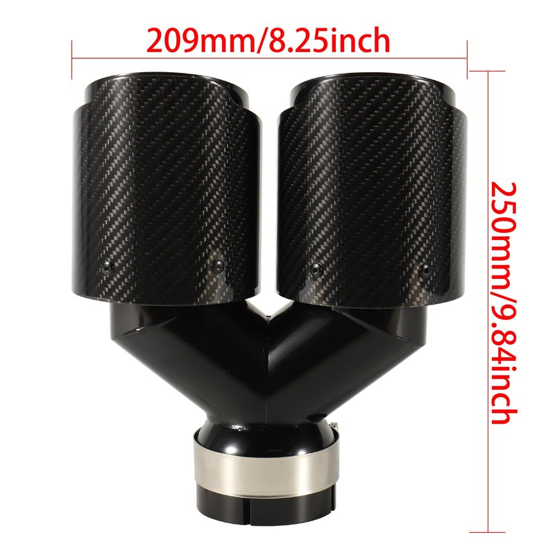 Carbon Fiber Dual Exhaust Tip 2.5 Inch Inlet 4 Inch
