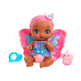 My Garden Baby GYP12 - Butterfly Baby Doll - Pink Butterfly (30 cm) with Reusable Nappy, Removable Clothes and Wings, Children's Toy from 2 Years