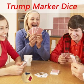 Trump Markers Euchre Pinochle Bridge Playing Cards Poker Whist cards Trump Marker Dice Euchre Cube Card Deck Trump Marker Wooden Game Dice Indicator Dice Gifts for Euchre Pinochle Bridge Enthusiasts