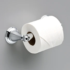 Delta Windemere (1-Pack) Toilet Paper Holder Polished Chrome Tissue Roll Holder for Bathroom Organization and Storage Spring Loaded Toilet Tissue Holder Wall Bathroom Accessories 70050