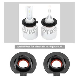 SG Store 2 x Car H7 LED Headlight Lamp Socket Holder Adapter Socket Holder Car Headlight Replacement Components Plastic Black 15 mm Hole Size