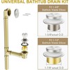 Brushed Nickel Bathtub Drain Stopper and Overflow Kit, Solid Brass