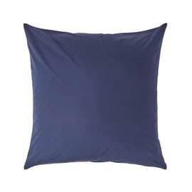HOMESCAPES Navy Blue Pure Egyptian Cotton Euro Size Pillowcase 80 x 80 cm 200 TC 400 Thread Count Percale Equivalent Large Square Pillow Case with Zip