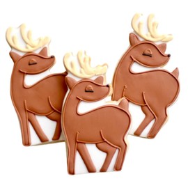 1 Dz. Deer Cookies! Peaceful and Prancing. Christmas, Winter, Birthday Themed Shower Party Favors or Gift.
