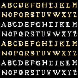 Kalolary 104 Stück Gold Silber Strass Buchstaben Nagelstecker Mit Strass A~Z Buchstaben Strass Harzfüller für Die Nagelkunst Dekoration Harz Schmuckherstellung Verschiedene Namensarmbänder