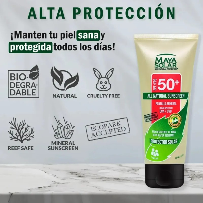 Protector Solar Mineral Biodegradable Maya Sola Fps50 204ml