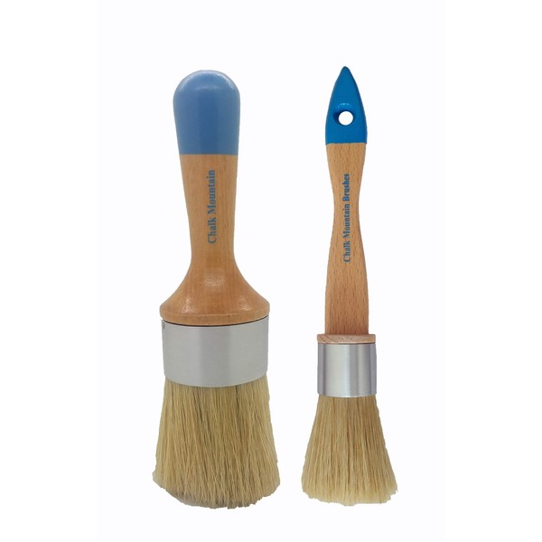 Chalk Mountain Brushes. Varnished Boar Hair Bristle Brush Kit. Small