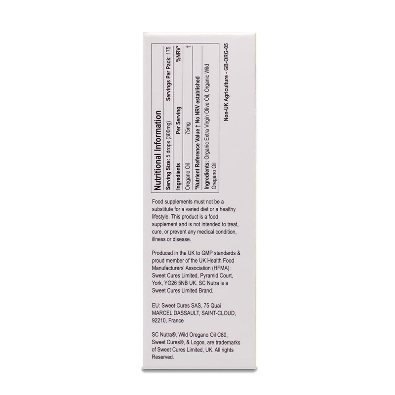 Organic Wild Oregano Oil C80 25ml | for Topical &