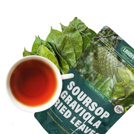 Lakdive Dehydrated Premium 200+ Soursop Graviola Leaves, 100% Natural, Whole Leaves, Hoja Guanabana, Soursop Loose Leaf Herbal Tea