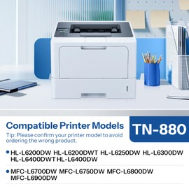 TN880 TN-880 Toner Cartridge Replacement for Brother TN-880 TN880 Super High Yield Toner Cartridge HL-L6200DW HL-L6400DW MFC-L6700DW MFC-L6800DW Printer Toner (4 Pack, Black)