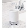 InterDesign York Ceramic Tumbler for Bathroom Vanities - White/Chrome