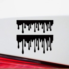 Decal Stickers of Blood and Slime Borders (Black) (Set of 2) Luxury Weatherproof Vinyl Decal Stickers for Laptop Desktop Smartphone Car Dirt Bike Wall Room Mason Jar Bathtub Door - ANDstic738186BL