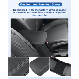 CDEFG Compatible with MG ZS 2022 2023 2024 Centre Armrest Armrest Lid Cover Scratch Protection Centre Console Faux Leather Armrest Box Cover Car ZS Accessories (Manual Transmission)