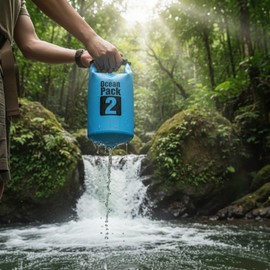 Waterproof Dry Bag for Water Parks, Beach & Pool - Travel Multi-purpose Swim Accessory Sky Blue/2L