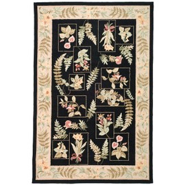 SAFAVIEH Chelsea Collection Accent Rug - 2'9" x 4'9", Black, Hand-Hooked French Country Wool, Ideal for High Traffic Areas in Entryway, Living Room, Bedroom (HK07B)