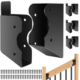 4 Pair 30° Deck Railing Bracket Stair Connector Stainless Steel 2"x4"(Actual 1.5"X3.5") Suitable for Staircase Handrail, Wooden Column Fence
