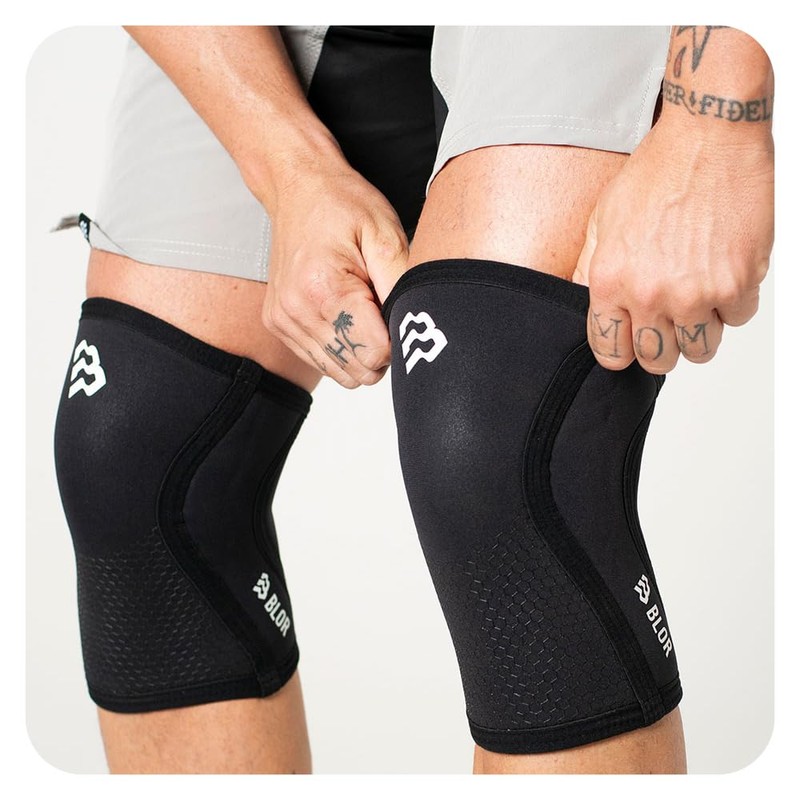 BLOR Knee Pads 2.0 Black 5.7mm Ideal for Powerlifting in