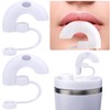 SmallCat 2pcs Anti Wrinkle Straw Covers, Reusable Silicone Straw Topper