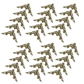 ieron Pack of 30 Vintage Antique Bronze Decorative Box Corner Protectors Metal Book Corners, Retro Edge Cover Flat Protector DIY Accessories for Furniture Cabinet Wooden Box