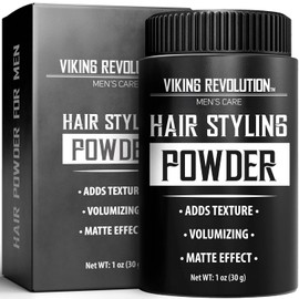 VIKING REVOLUTION Viking Revolution - Hair Powder - Hair Styling Powder Men - Texture Powder - Easy to Apply Styling Powder - Mattifying and Volumizing - Residue Free - 28 g