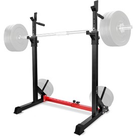 Yes4All Adjustable Barbell Rack, Multi-Function Squat Rack, Weight Lifting Home Gym, Dip Bar Station, Bench Press Rack Stand, Weight Plate Storage, Capacity Up to 550LBS