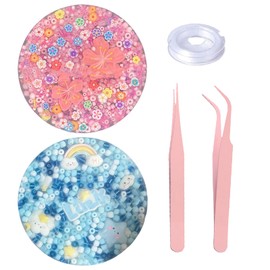 2 PCS Picky Pad Reusable Sensory, Reusable Picky Pad Kit Sensory Fidget Toys, With 10m Elastic String and 2 Precision Tweezers for Stress Relief and Focus Enhancement