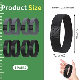 Erioscar Pack of 8 shoelaces fixing tape for football boots against loosening bows, tear-resistant fixation made from sustainable rPET, Black Beige