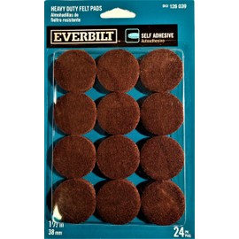 1-1/2 in. Brown Heavy-Duty Self-Adhesive Felt Pads (24-Pack)