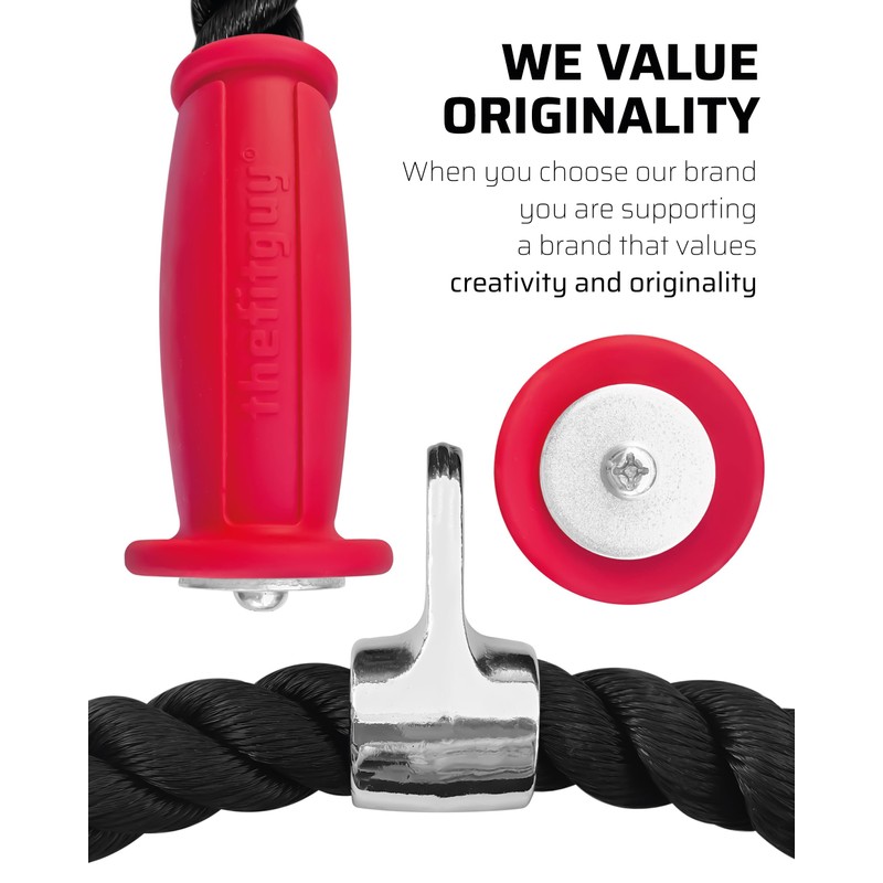 THEFITGUY Ergonomic Tricep Rope - Non-Slip Cable Machine Attachment