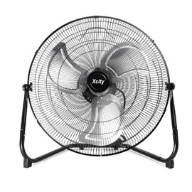 20 Inch Industrial Floor Fan, 3-speed High Velocity Heavy-Duty Standing Fan, 180°Adjustable Tilt, Metal Construction and Aluminum Blades for Warehouse, Workshop, Factory, Garage, Black