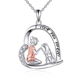 VENACOLY Dog Necklace 925 Sterling Silver Dog Pendant Jewellery Gifts for Women Dog Lovers, Sterling Silver