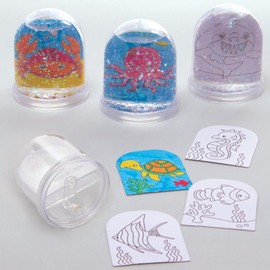 Baker Ross ET437 Sealife Colour-In Snow Globes (Box of 4)