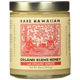 RARE HAWAIIAN Organic White Honey With Ginger, 8 OZ